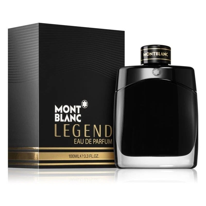 Montblanc Legend Eau de Parfum bottle and packaging on a white background