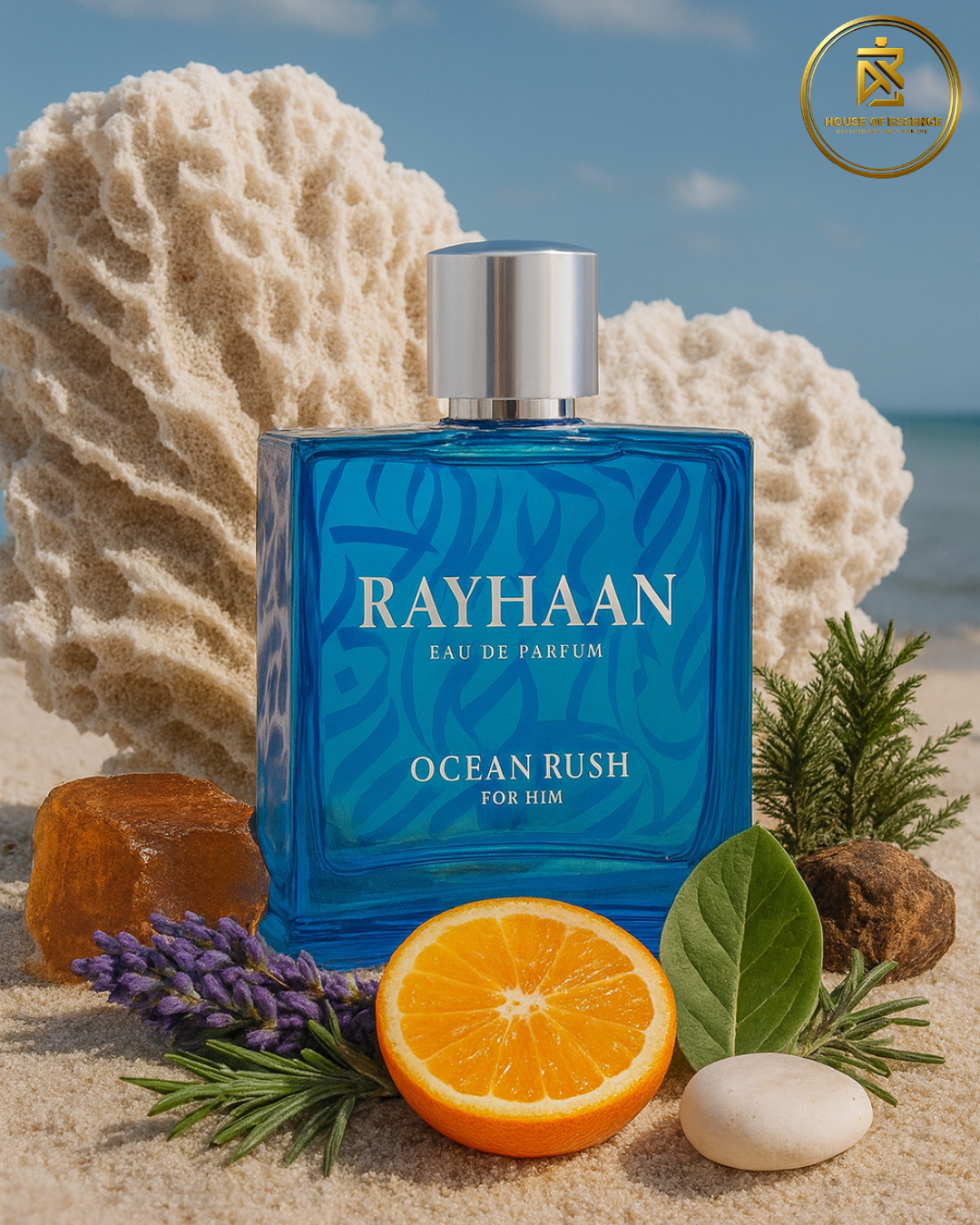 Rayhaan Ocean Rush Eau de Parfum – refreshing aquatic Designer Perfume & fragrance for men at Houseofessence.lk Sri Lanka