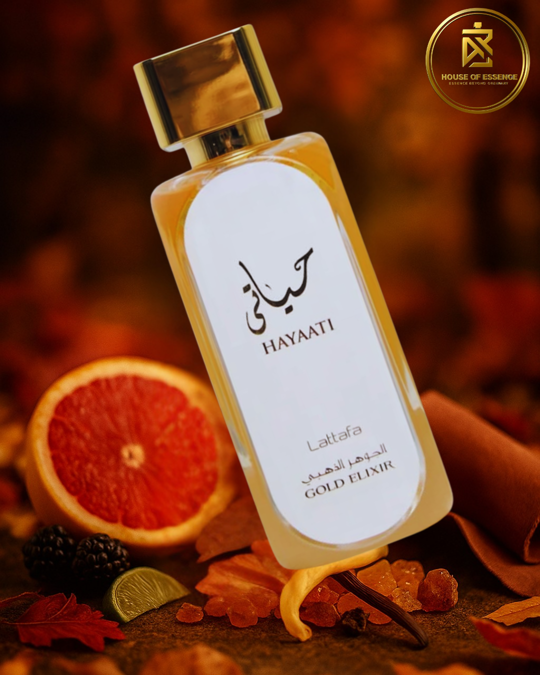 Lattafa Hayaati Gold Elixir Eau de Parfum – 100% authentic unisex fragrance from House Of Essence, available in Sri Lanka