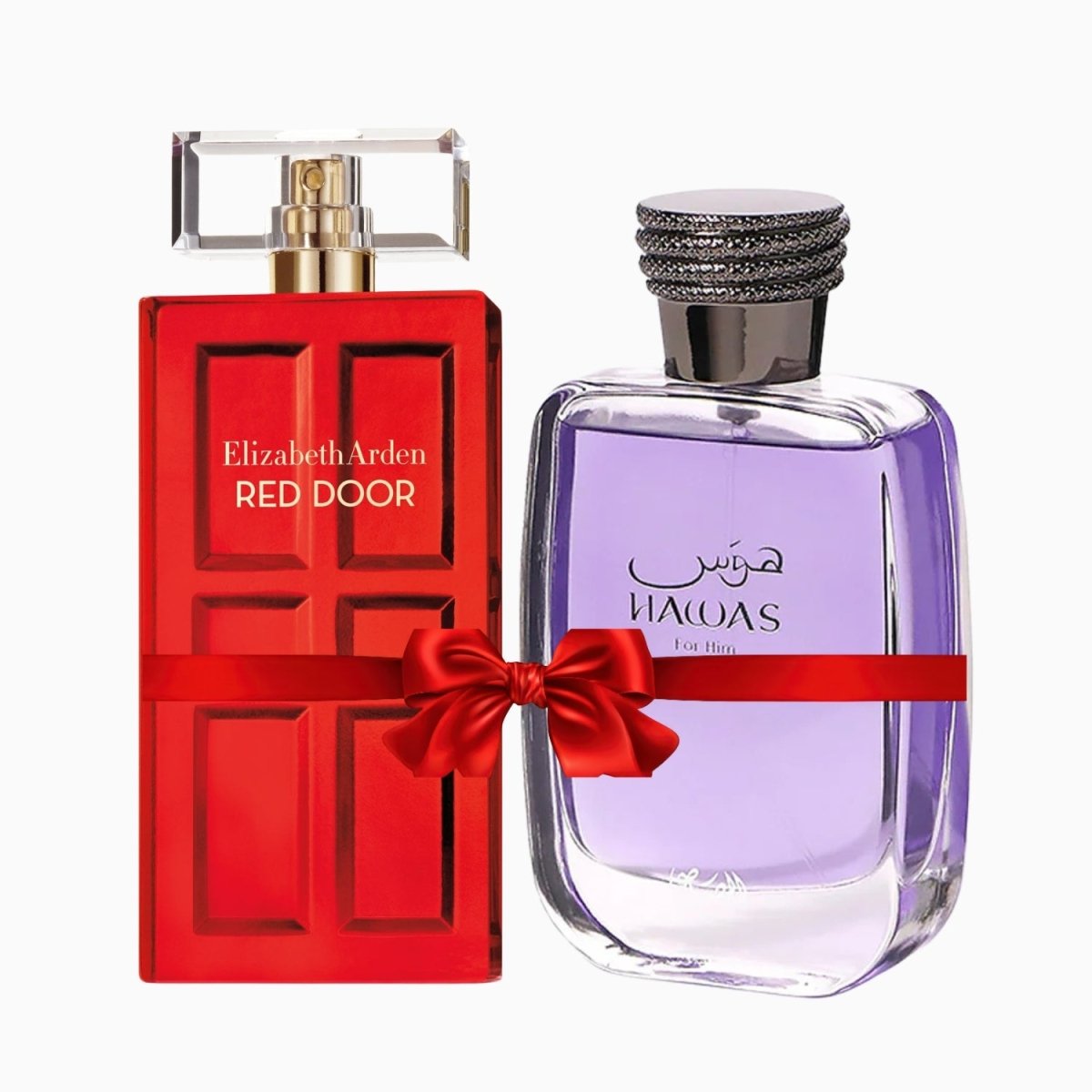 Rasasi Hawas for Him & Elizabeth Arden Red Door - House of Essence